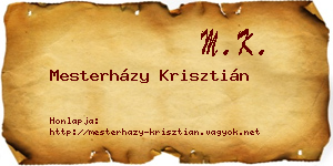 Mesterházy Krisztián névjegykártya
